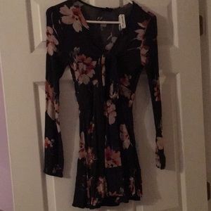 Floral front tie dress